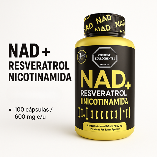 Apoya tu bienestar desde el interior con Natresveratrol y Nicotinamida (100 cápsulas)